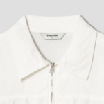 8 seconds Linen Blend Short Sleeve Crop Shacket — White
