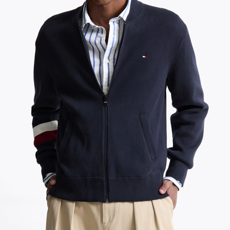 TOMMY HILFIGER Baseball Zip-Up Cardigan