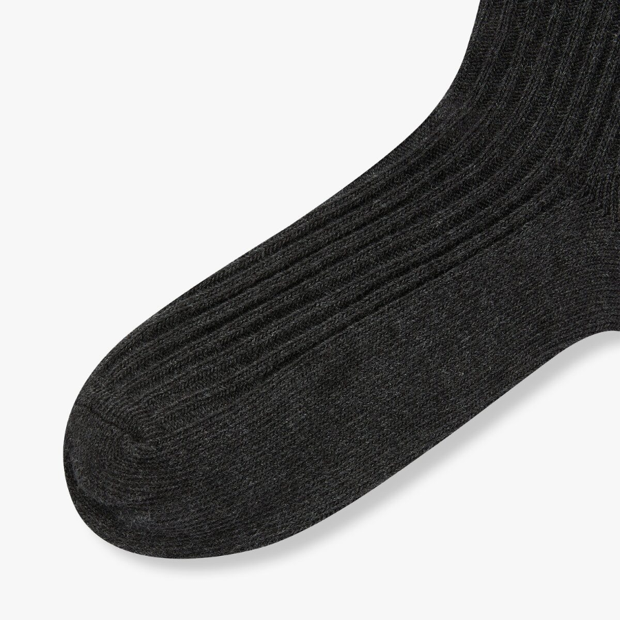 JAJU Cotton Thick Rib Socks – Charcoal