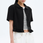 8 seconds Frill Detail Jacket — Black