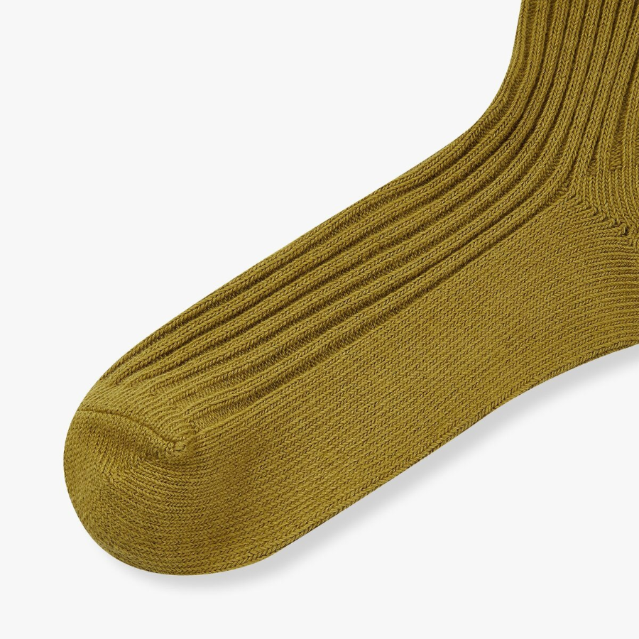 JAJU Cotton Thick Rib Socks – Olive