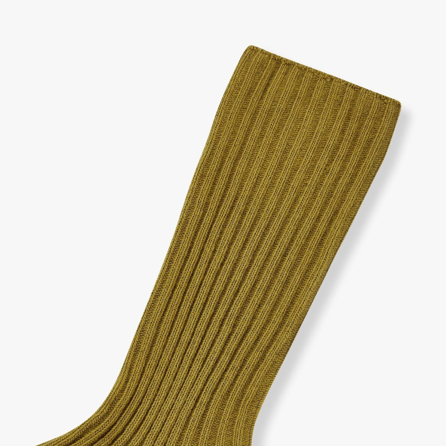 JAJU Cotton Thick Rib Socks – Olive