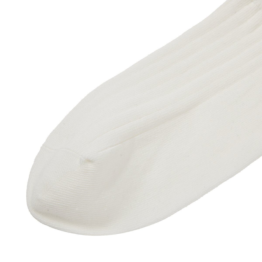 JAJU Cotton Wide Rib Sneaker Socks – White