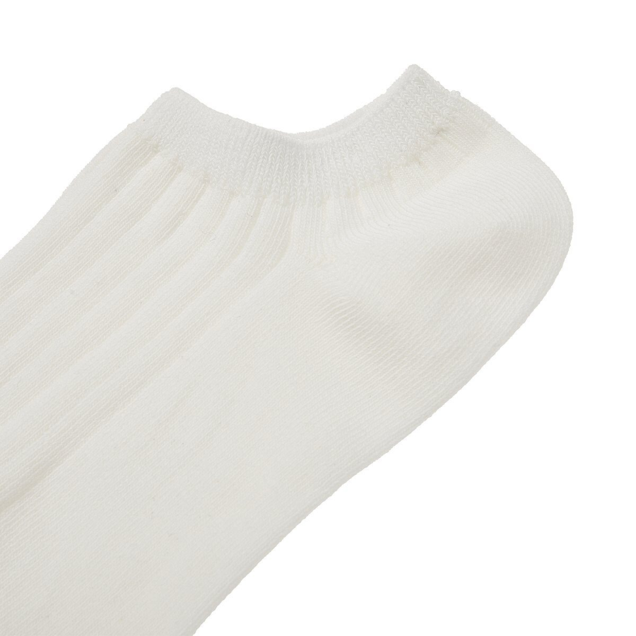 JAJU Cotton Wide Rib Sneaker Socks – White