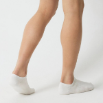 JAJU Cotton Wide Rib Sneaker Socks – White