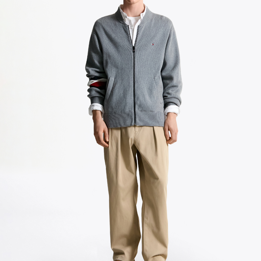 TOMMY HILFIGER Baseball Zip-Up Cardigan