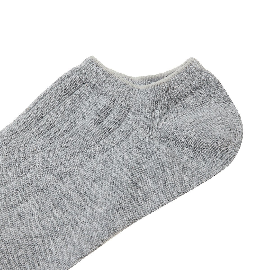 JAJU Cotton Wide Rib Sneaker Socks – Melange Grey
