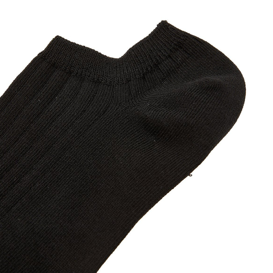 JAJU Cotton Wide Rib Sneaker Socks – Black