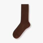 JAJU Cotton Rib Socks – Brown