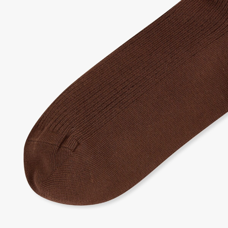 JAJU Cotton Rib Socks – Brown