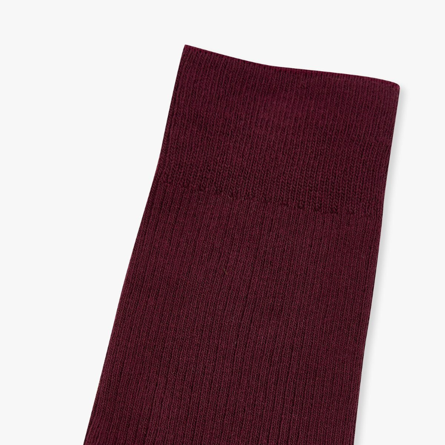 JAJU Cotton Rib Socks – Burgundy