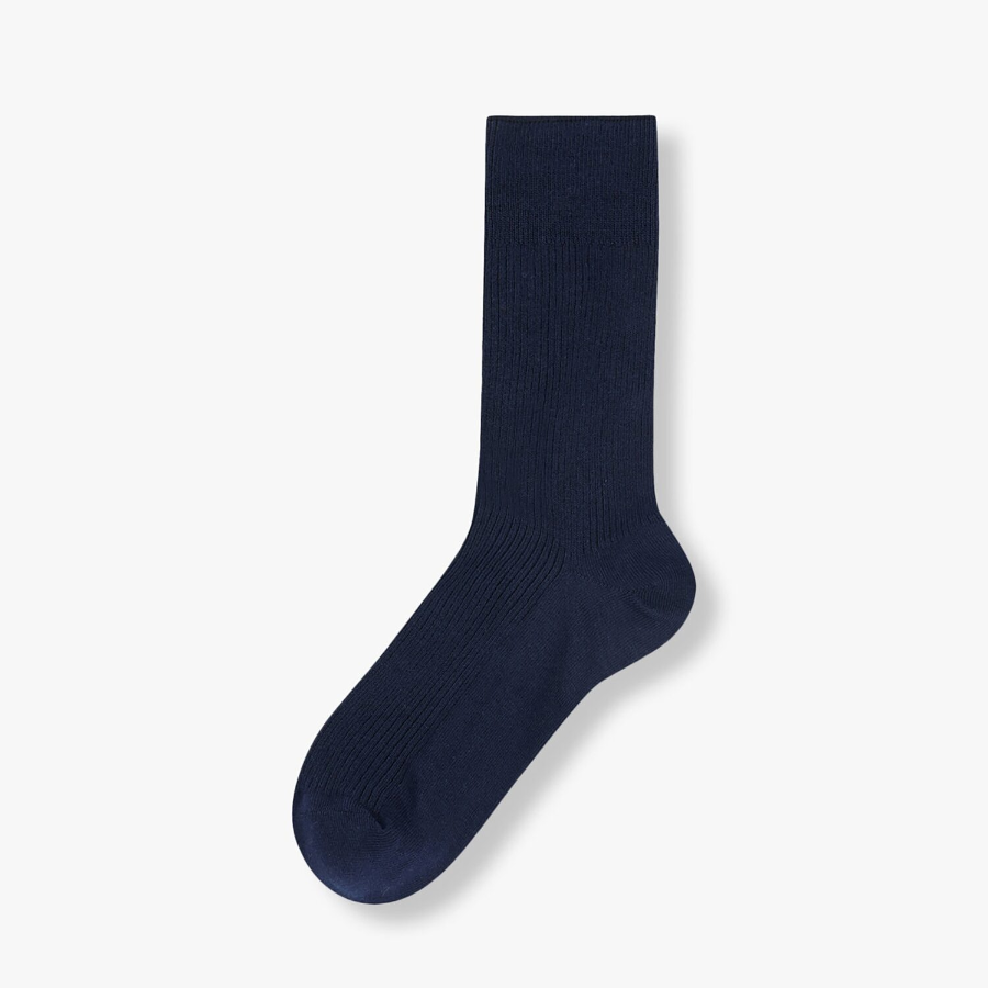 JAJU Cotton Rib Socks – Navy