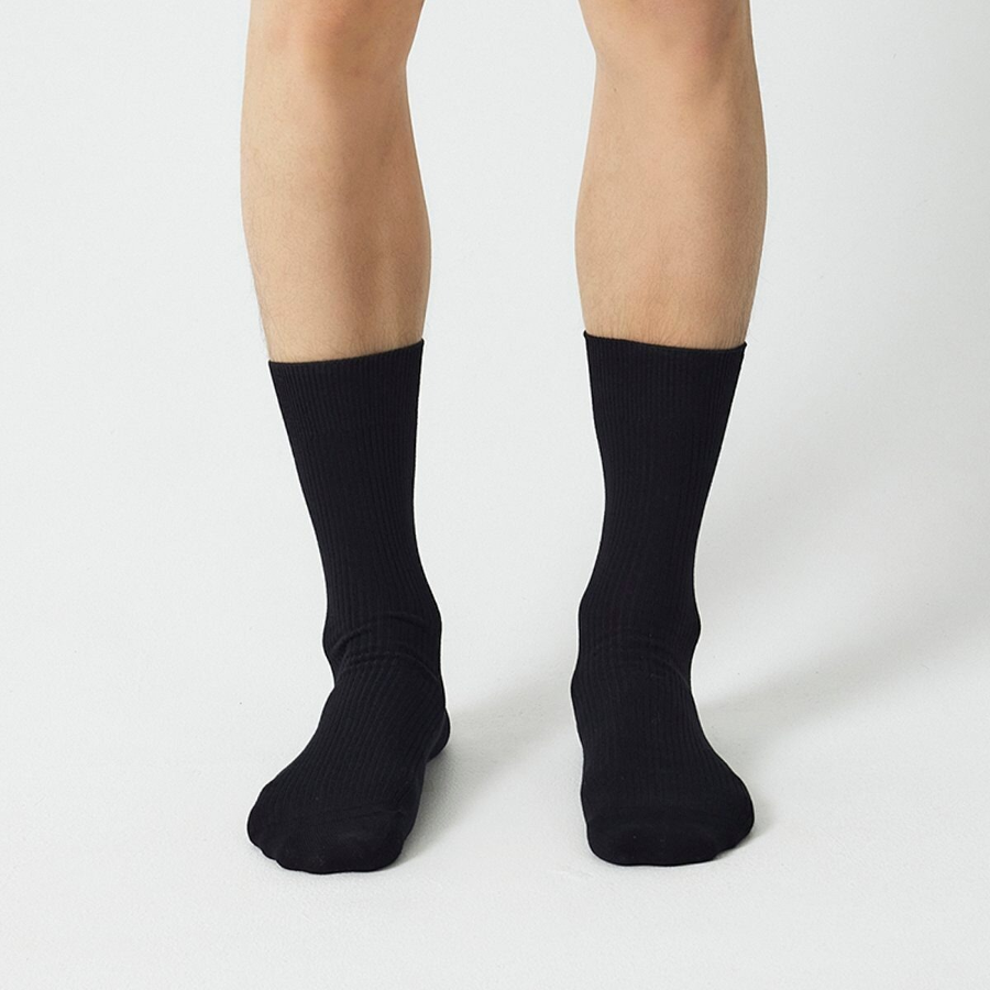 JAJU Cotton Rib Socks – Black