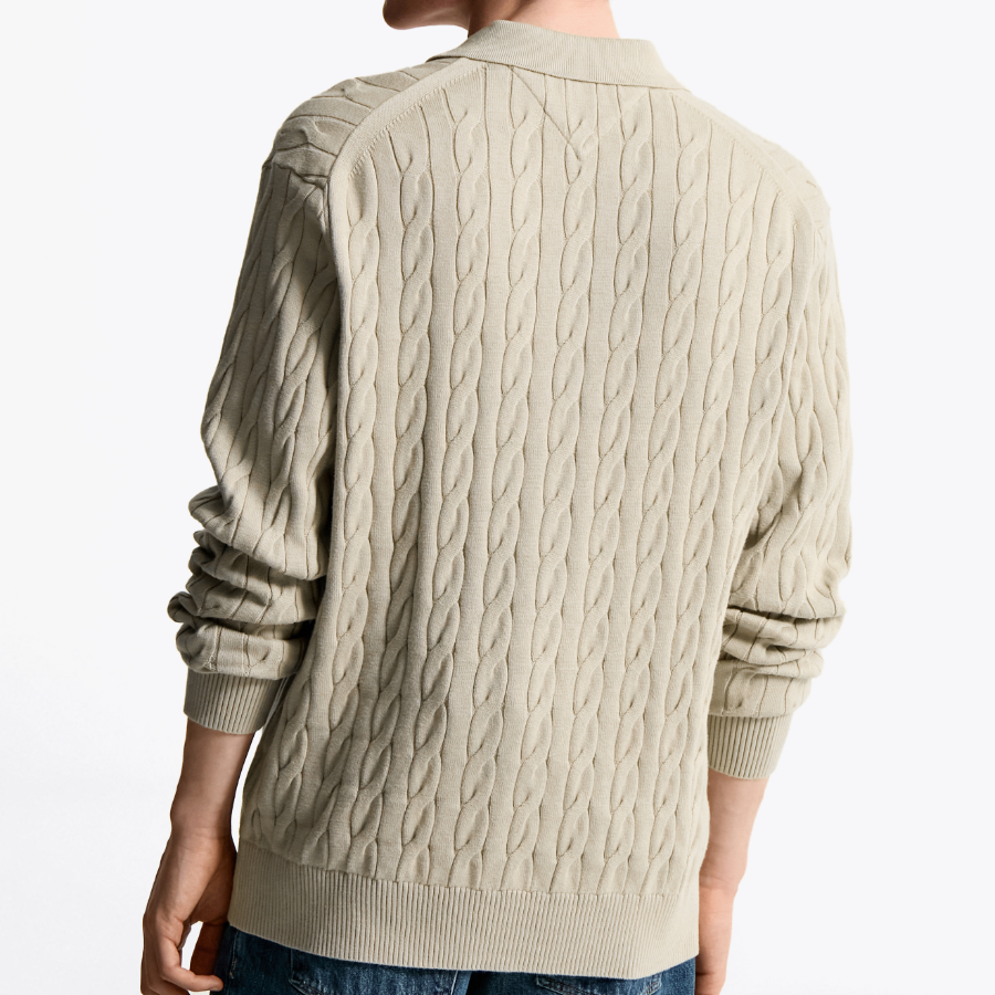TOMMY HILFIGER Classic Cable Polo Zip-Up