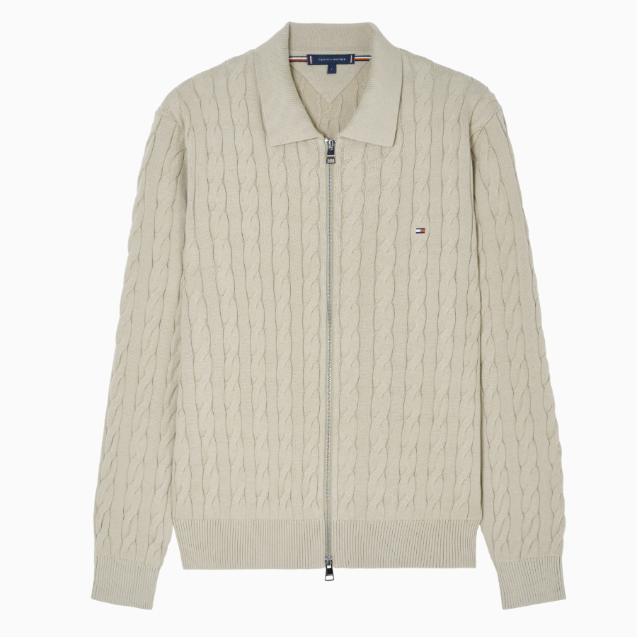TOMMY HILFIGER Classic Cable Polo Zip-Up