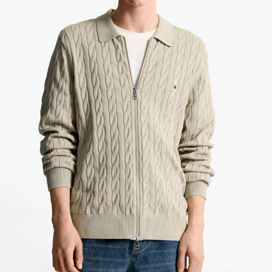 TOMMY HILFIGER Classic Cable Polo Zip-Up