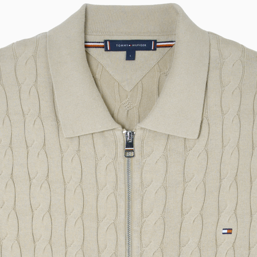 TOMMY HILFIGER Classic Cable Polo Zip-Up