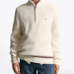 TOMMY HILFIGER Structure Stripe Zip-Up Sweater