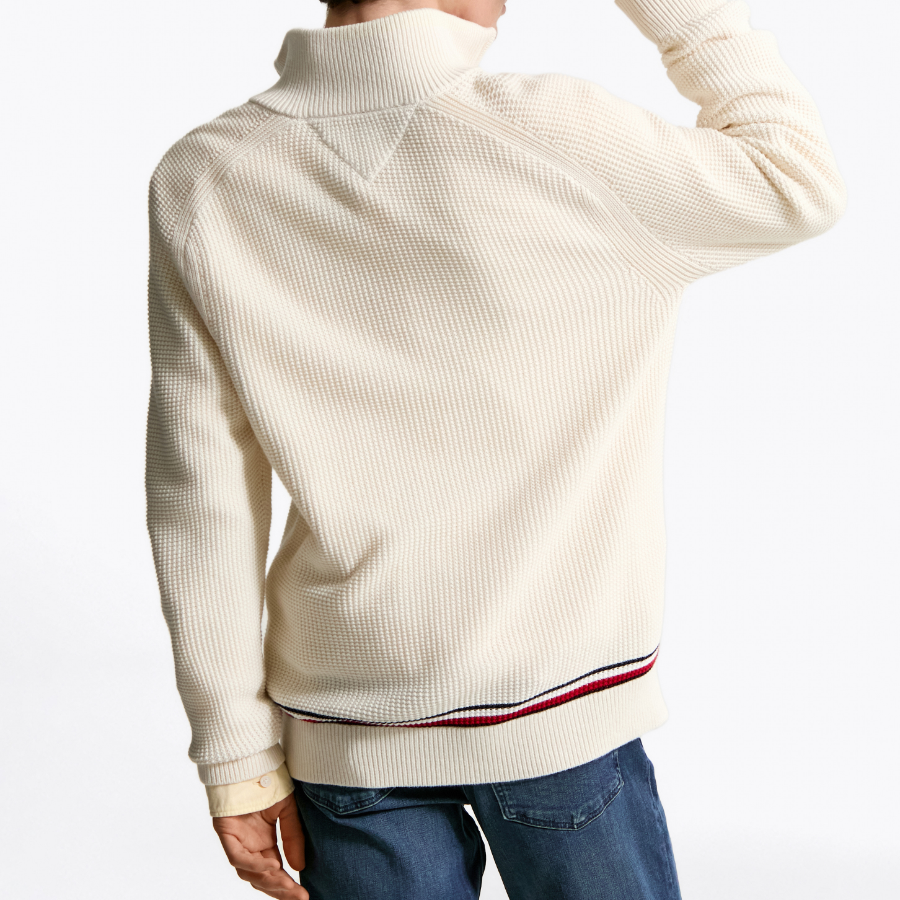 TOMMY HILFIGER Structure Stripe Zip-Up Sweater