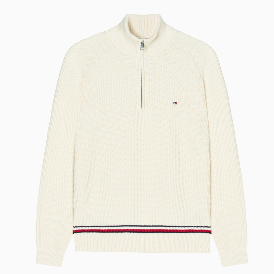 TOMMY HILFIGER Structure Stripe Zip-Up Sweater
