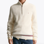 TOMMY HILFIGER Structure Stripe Zip-Up Sweater