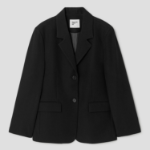 8 seconds Semi-Overfit Mixed Fabric Jacket – Black