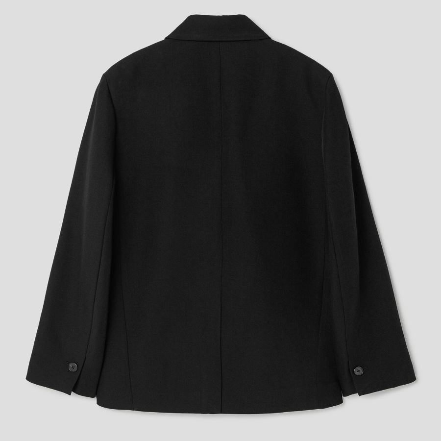 8 seconds Semi-Overfit Mixed Fabric Jacket – Black