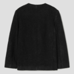 8 seconds Boucle Round-Neck Long Jacket – Black
