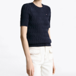 TOMMY HILFIGER Slim Cable Short-Sleeve Sweater