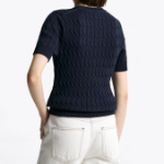 TOMMY HILFIGER Slim Cable Short-Sleeve Sweater