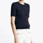 TOMMY HILFIGER Slim Cable Short-Sleeve Sweater