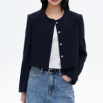 8 seconds Round-Neck Jacket – Navy