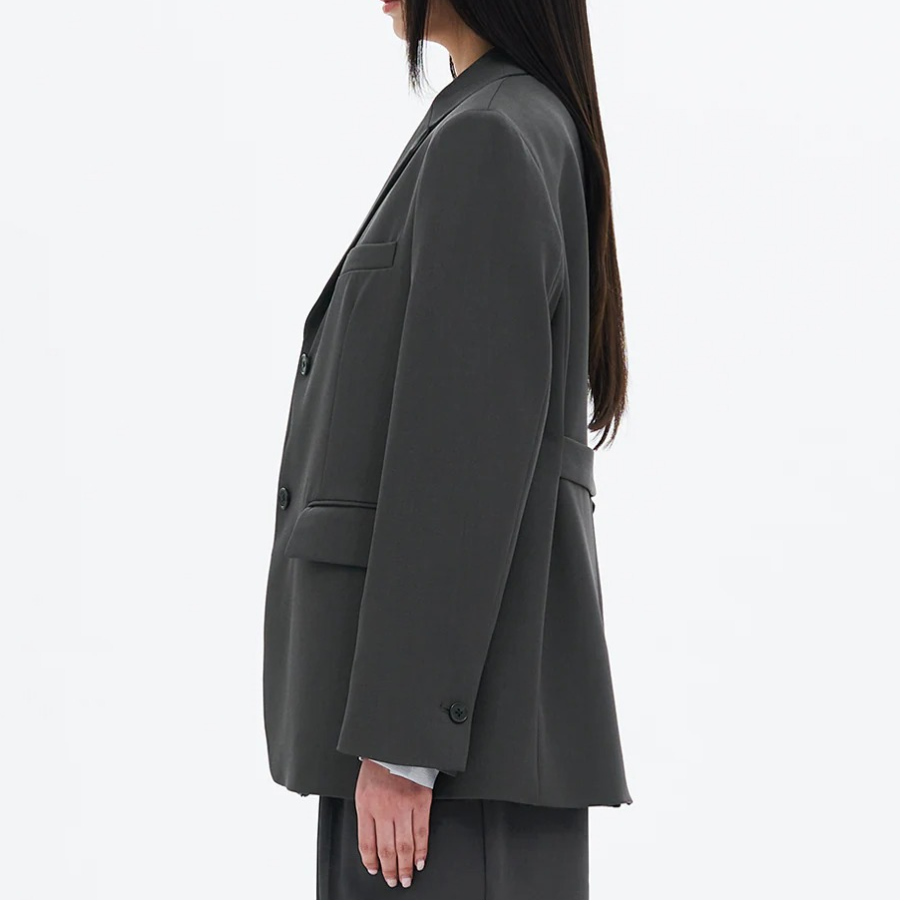 8 seconds Belted Semi-Overfit Jacket – Ash