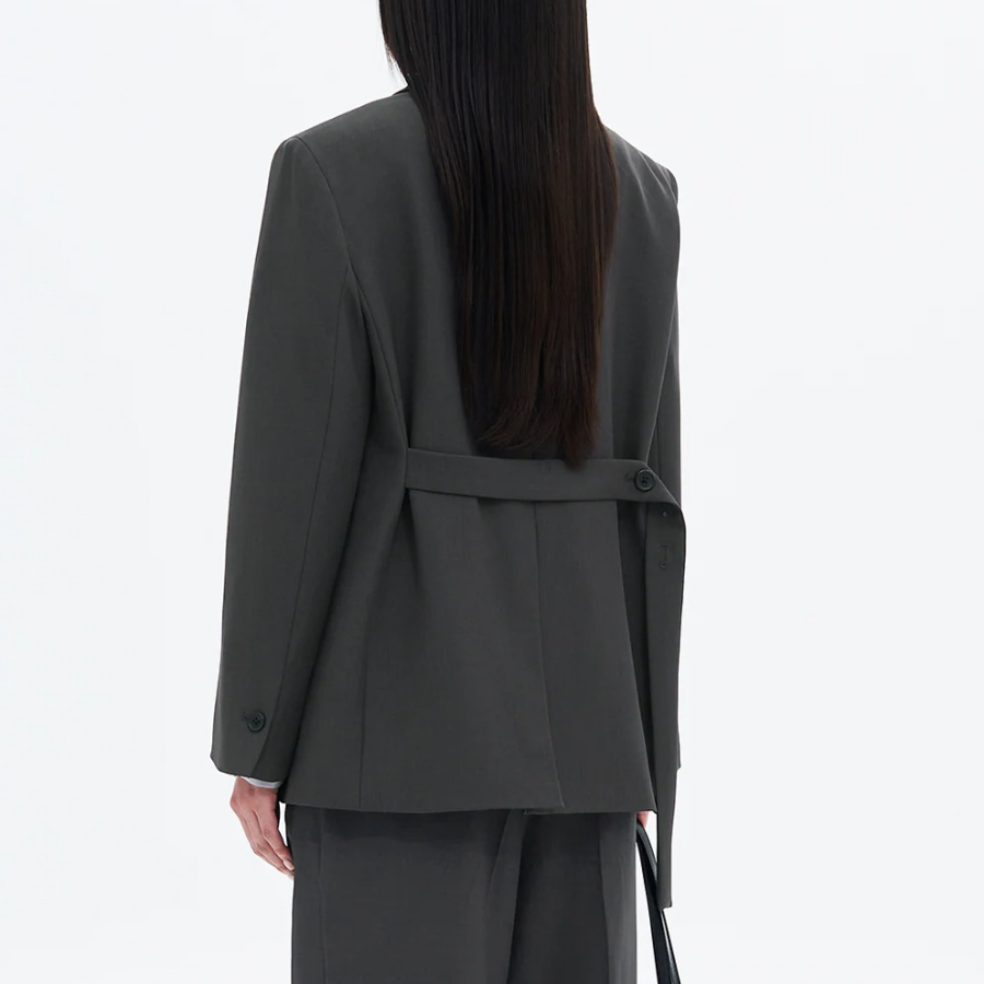 8 seconds Belted Semi-Overfit Jacket – Ash