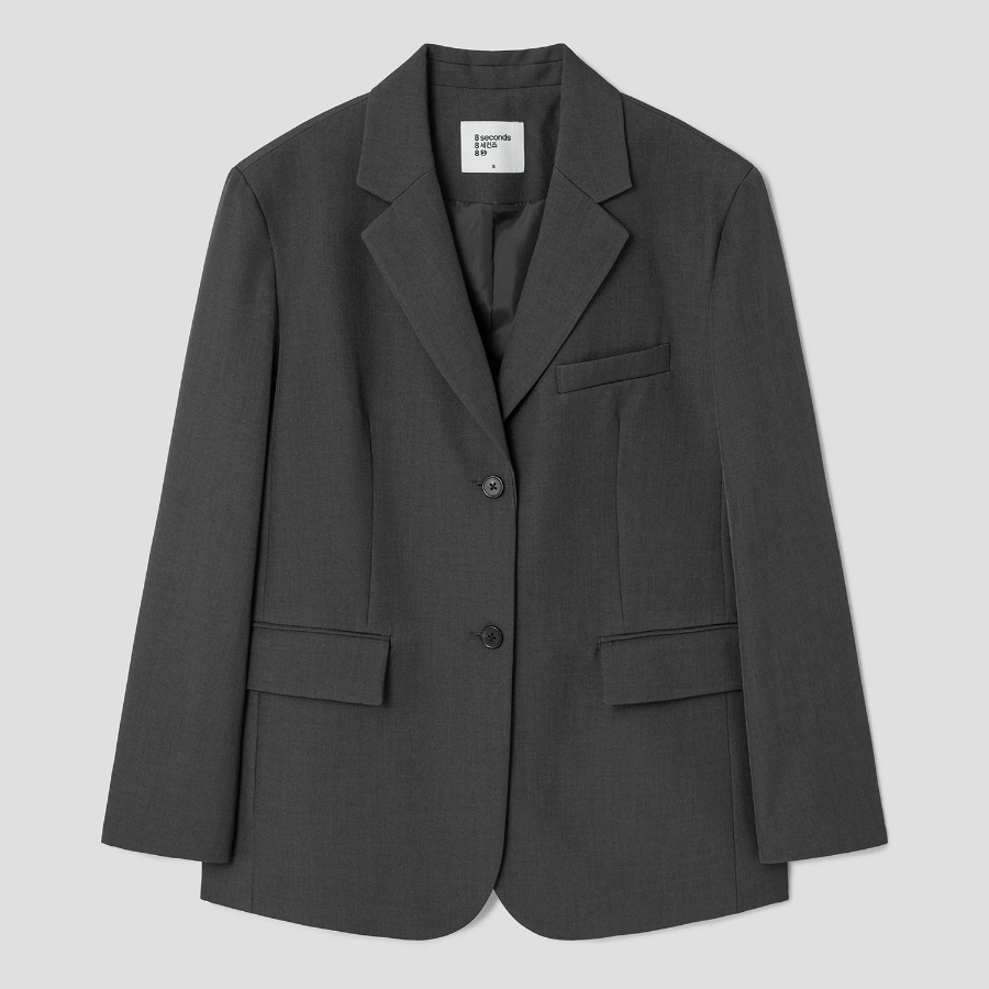 8 seconds Belted Semi-Overfit Jacket – Ash