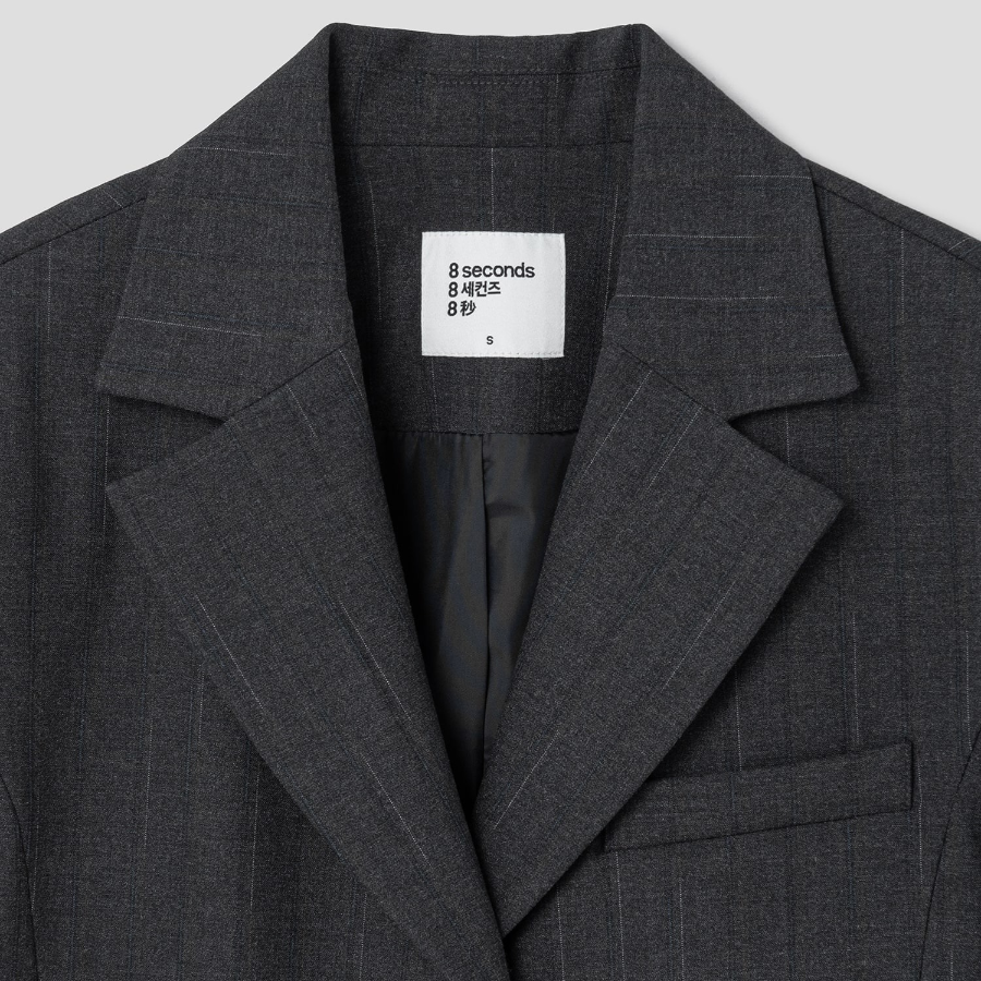 8 seconds [EDITION8] Stripe Jacket – Ash