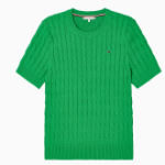 TOMMY HILFIGER Slim Cable Knit Short-Sleeve Sweater