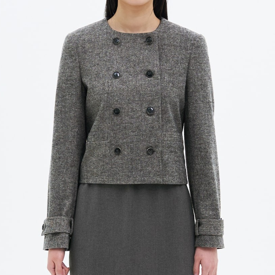 8 seconds Double-Button Jacket – Dark Grey