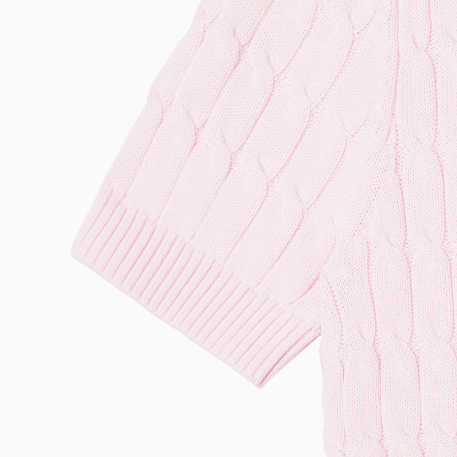 TOMMY HILFIGER [Official Headquarters] Slim Cable Knit Short-Sleeve Sweater