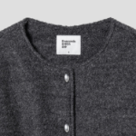 8 seconds Padded Lined Boucle Round-Neck Short Jacket – Ash