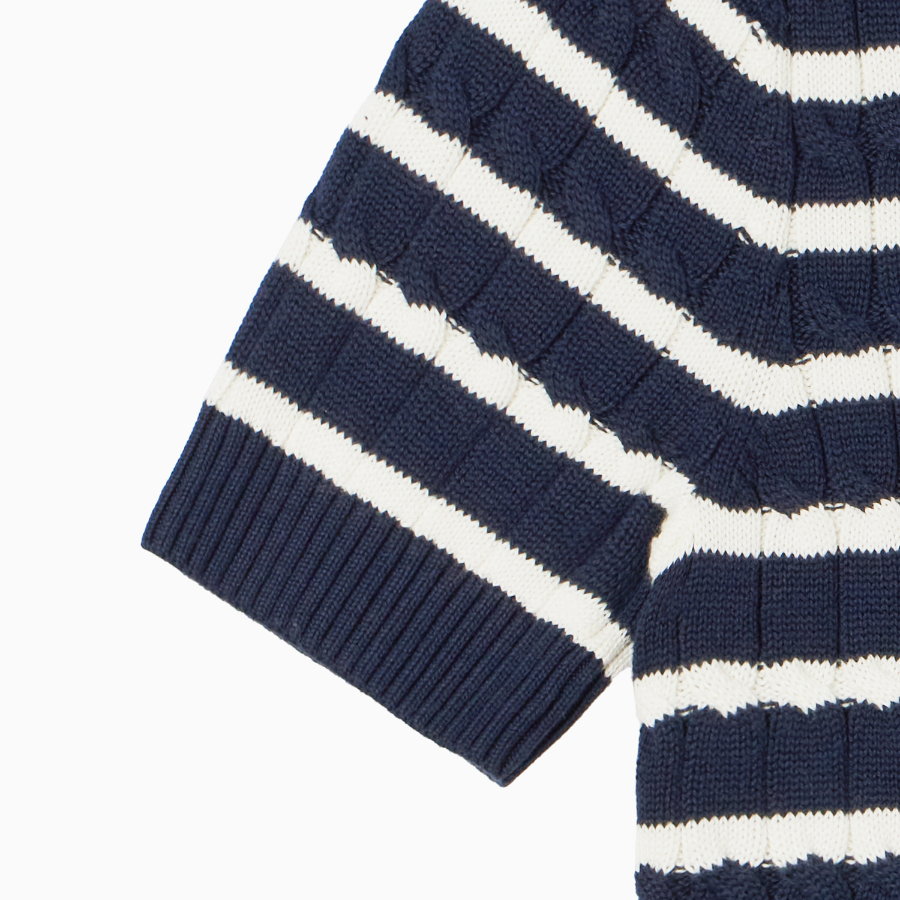 TOMMY HILFIGER [Official Headquarters] Slim Cable Knit Short-Sleeve Sweater