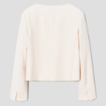 8 seconds Square-Neck Formal Long Jacket – Ivory