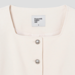 8 seconds Square-Neck Formal Long Jacket – Ivory