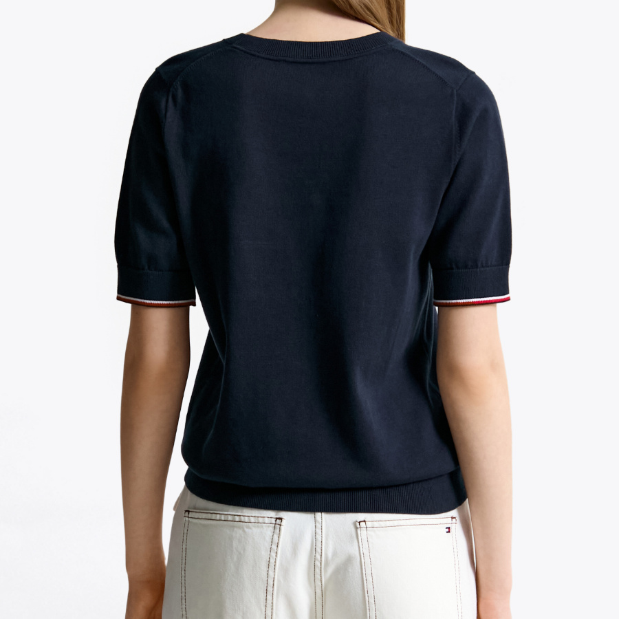 TOMMY HILFIGER [Official Headquarters] Cotton Crewneck Stitch Sweater