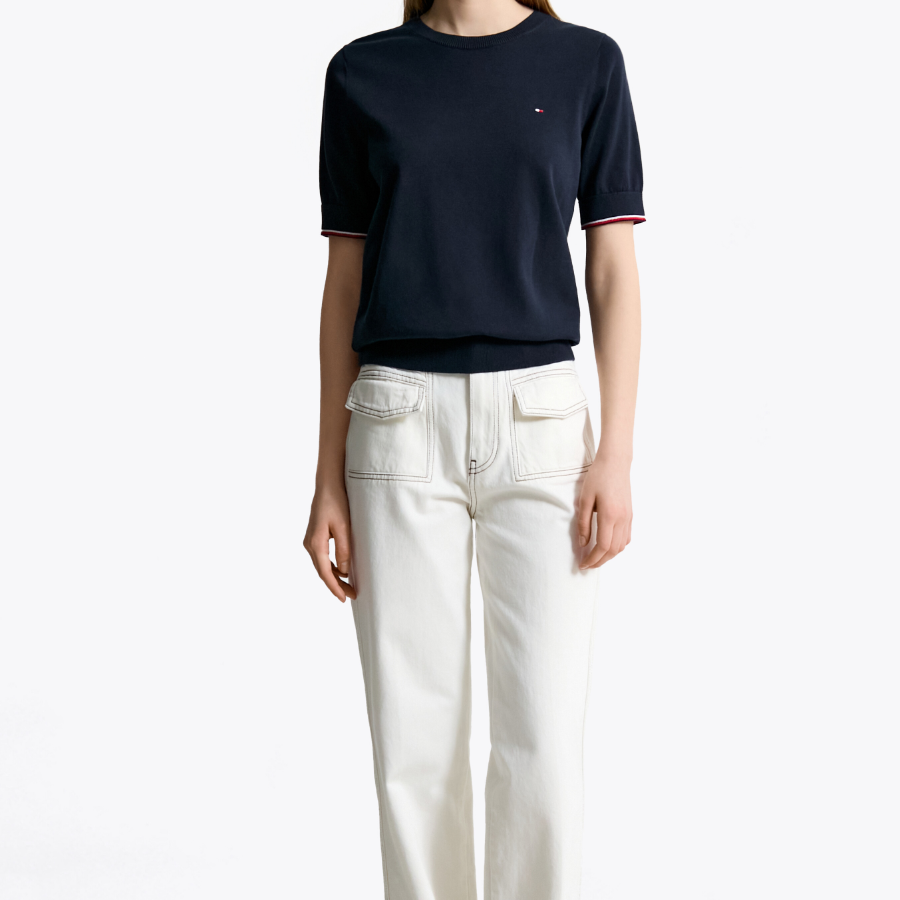 TOMMY HILFIGER [Official Headquarters] Cotton Crewneck Stitch Sweater