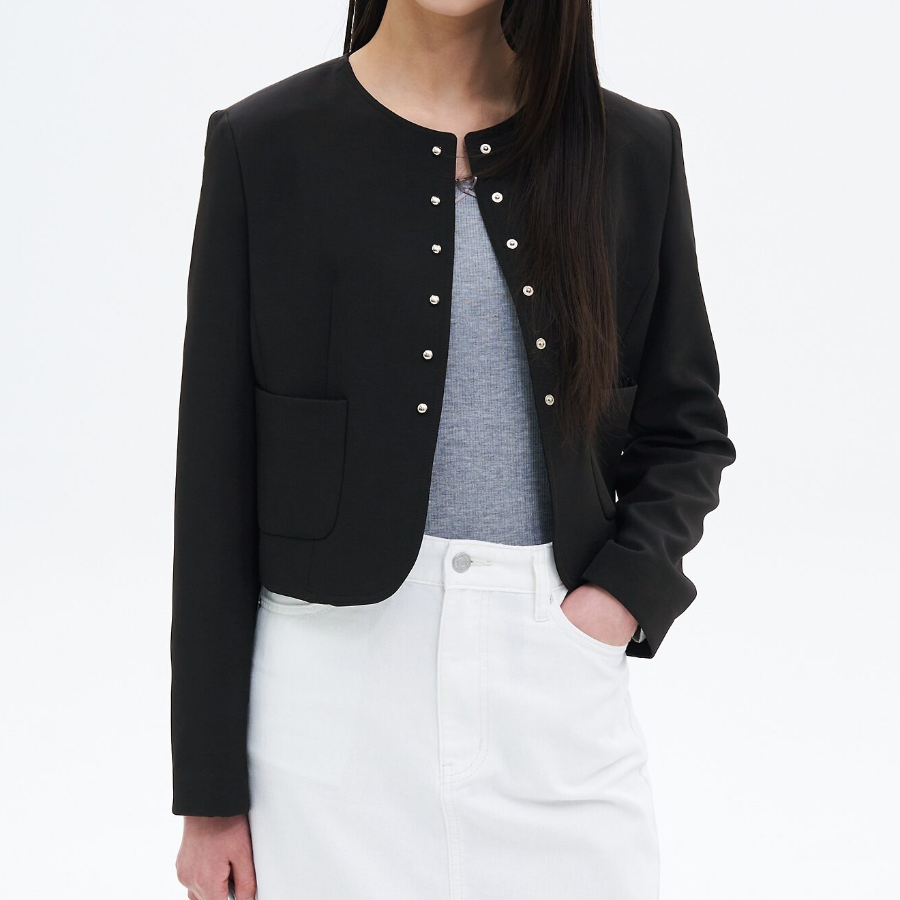 8 seconds Snap-Button Jacket – Black