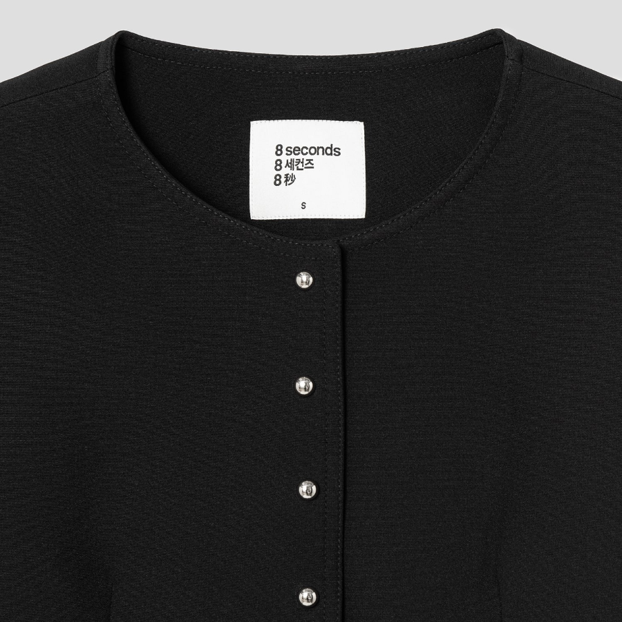 8 seconds Snap-Button Jacket – Black