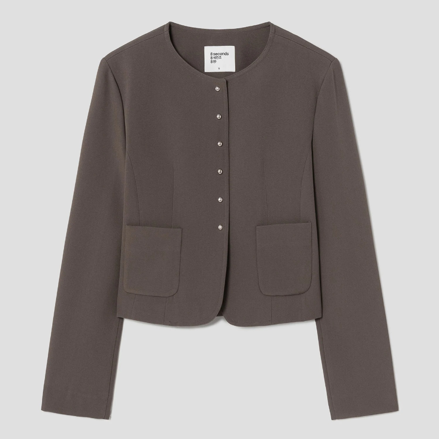 8 seconds Snap-Button Jacket – Brown