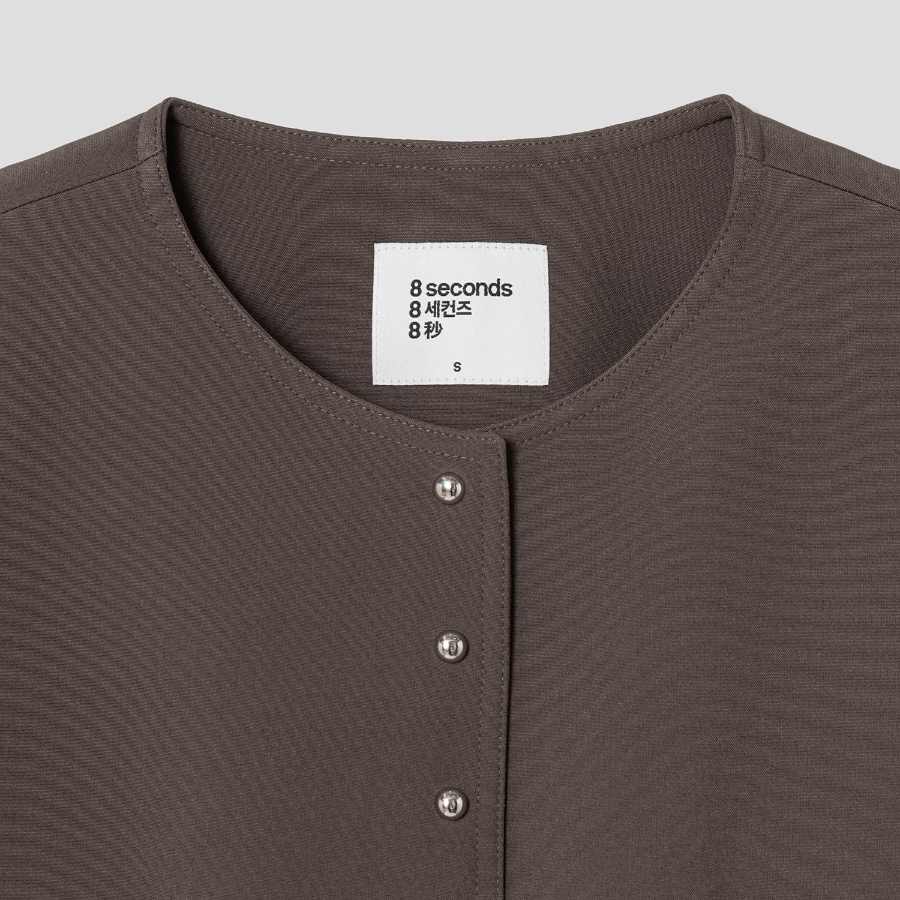 8 seconds Snap-Button Jacket – Brown