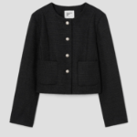 8 seconds Tweed Short Jacket – Black